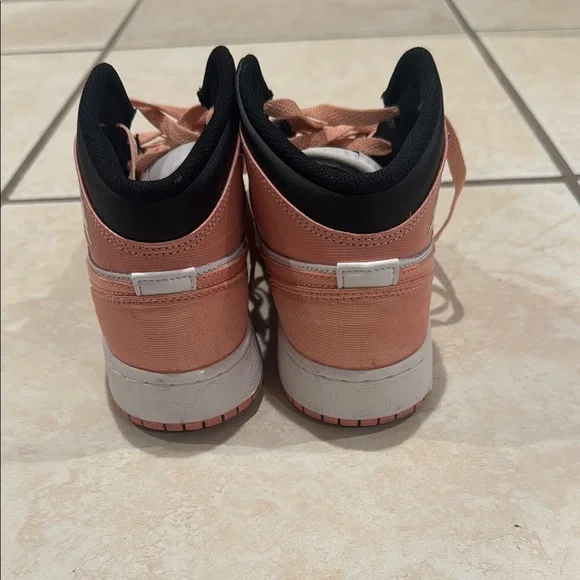 Nike Air Jordan Mid in Black, White, and Peach - Picture 4 of 5